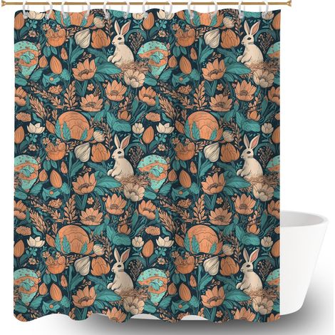 Rideau de douche 180x180 séchage rapide bâche polyester douche pour les amateurs de déco (1/5)