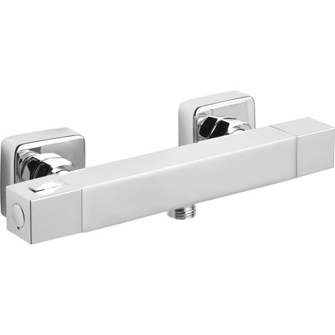 Deva Cool Touch Square Thermostatic Bar Shower Valve - Chrome