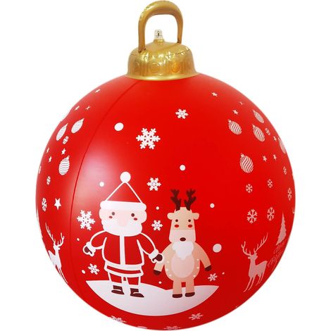 Boule Gonflable De Noël - 60 Cm - Extérieur - Avec Lampe Intégrée - Décoration Pour Arbre De Noël Et Jardin