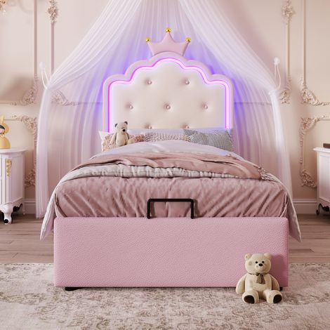 Letto a soppalco in legno di pino e MDF bianco 140x200 cm con scrivania a L, armadio aperto e scala contenitore