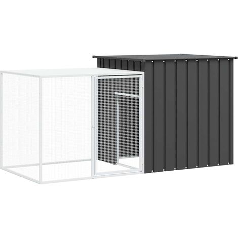 Rabbit Cage Anthracite 200x91x100 cm Galvanised Steel vidaXL (1/5)