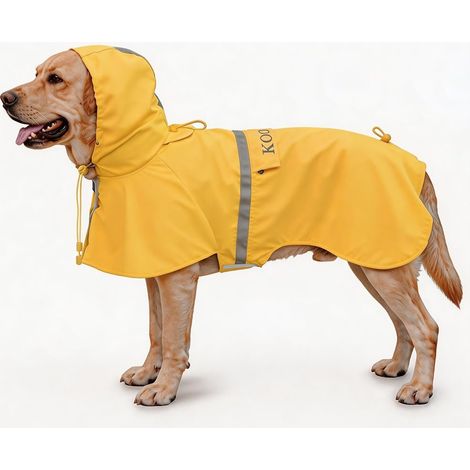 1 Manteau Chien Imperméable, Ultraléger Avec Bandes Réfléchissantes, Capuchon Pour Chiens Moyens à Grands (1/5)