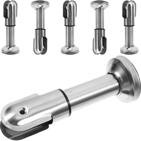 Lot de 6 Supports Métalliques pour Cloisons de Toilettes Publiques Pieds de Cloison de Salle de Bain 10 CM Quincaillerie Robuste pour Aménagements Sanitaires Stables et Solide (1/5)