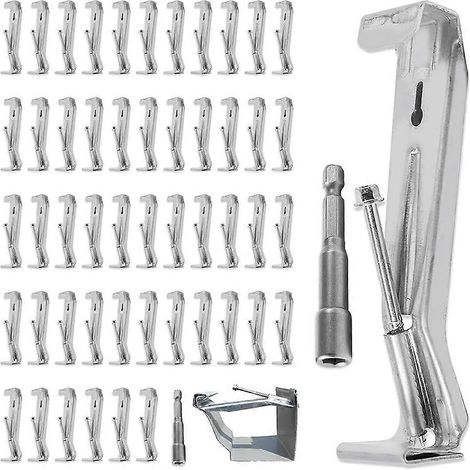 Packung mit 50 unsichtbaren Dachrinnenhalterungen (12,7 cm / 5 Zoll) mit vorinstallierten Schnellverschlüssen – Dachrinnenhalterungen für 12,7 cm (5 Zoll) K-förmige Dachrinnen (1/5)