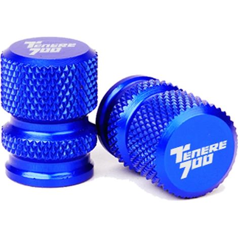 Bouchons de soupape bleus compatibles avec Yamaha Tenere 700 (2019-2023) : accessoires moto, extension de béquille latérale, coussinet élargisseur pour Tenere 700 Maxpower. (1/4)