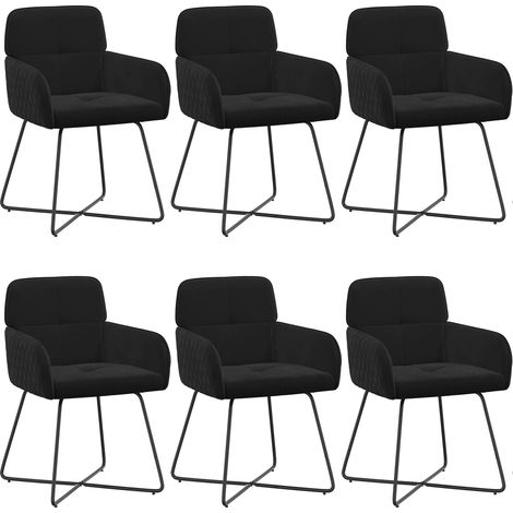 Maison Exclusive - Sedie da pranzo 6 pz Velluto Nero 59 x 56,5 x 86 cm (1/5)