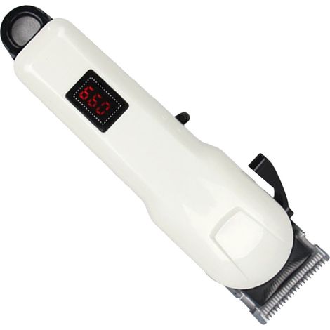 Tondeuse à cheveux rechargeable pour adultes et enfants, en acier inoxydable, avec écran LCD et peigne de guidage, prise américaine 110 V (1/5)