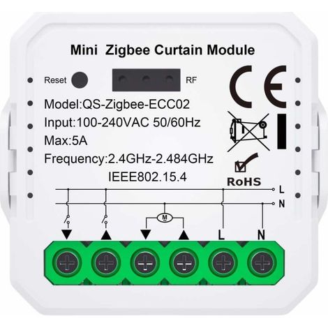 Silamp – Module interrupteur volet roulant connecté Zigbee – Commande vocale Alexa et Google – Installation facile – Pour motorisation de volet (1/2)
