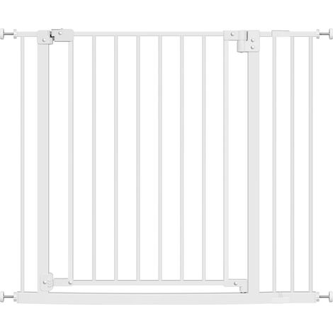 WOLTU Gate for Babies, Extra Wide Safety Baby Gate 76cm Tall, Flexible Safety Gate for Indoor/Outdoor/Stairs/Doorways/Hallways, Dual Locking, White,75-97cm