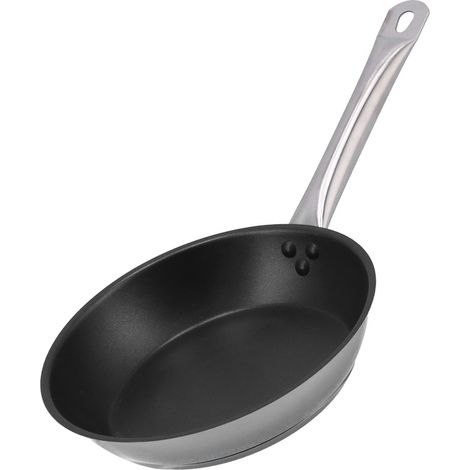 Poêle à frire en acier inoxydable 304, antiadhésive, résistante à la chaleur, ustensiles de cuisine pour œufs, pour la cuisine et le restaurant, 220x50mm (1/5)