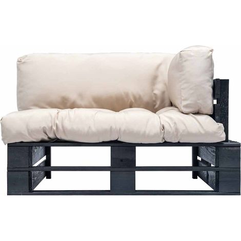 Maison Exclusive - Outdoor-Sofa Paletten mit Kissen in Sandfarben (1/5)