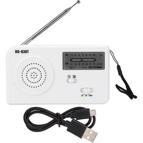 Radio de survie solaire et manivelle AM/FM RD‑638T avec lampe torche LED