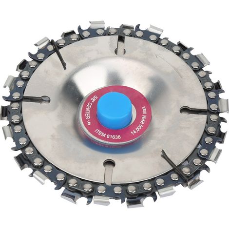 Disque à meuler rouge de 100 mm (4 pouces) avec 22 dents, pour la sculpture sur bois. (1/5)