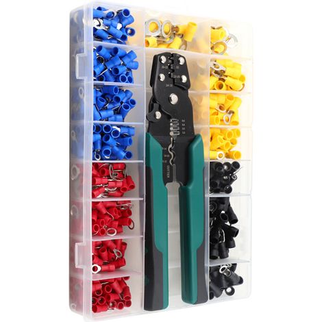 Kit d'outils de sertissage comprenant une pince à sertir, 520 pièces, un coupe-fils et un outil de sertissage pour câbles de 0,75 à 6 mm². (1/5)
