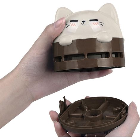 Aspirapolvere da tavolo con raccogli briciole, carino, portatile, a risparmio energetico, ricarica USB per pianoforte, computer, auto