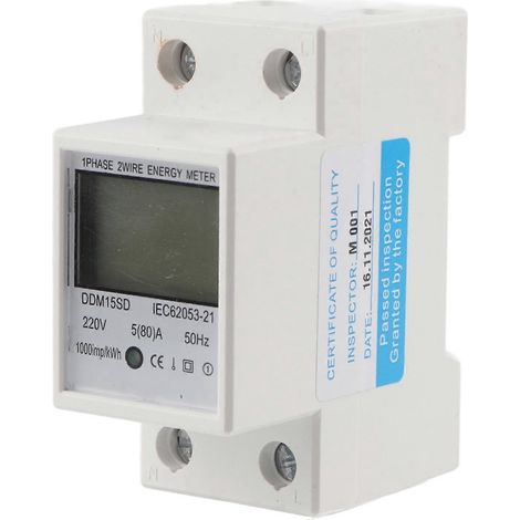 5-80A DDM15SD LCD-Digitalanzeige mit Hintergrundbeleuchtung, einphasiger elektronischer Energiezähler (kWh)
