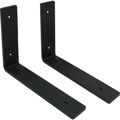 Lot de 2 Equerre Etagere Murale, Supports Pour étagères Lourdes Industrielles, Equerre Charge Lourde, Supports en L, 5 mm d'épaisseur avec Vis (20 cm) (1/5)