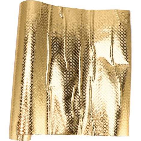 Papier peint autocollant PVC pour crédence cuisine, stickers aluminium anti-huile et imperméable, couleur or, dimensions environ 30x200 cm. (1/5)