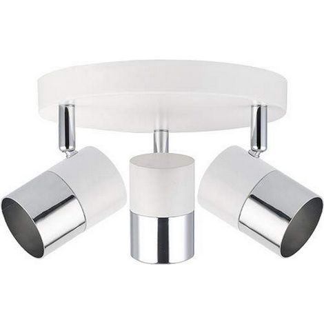 Lampada da parete alogena 3 elementi colore cromo bianco osso gu10 modello Moon EDM (1/2)