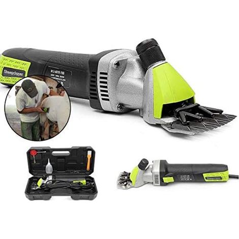 Electric Sheep Clipper 850W 6 Speed Adjustable Professional for Shaving Animal Sheep Wool Goats 220V CE With Lubricant (9 Straight+9 Curved+13 Straight+13 Curved)
