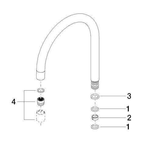 Dornbracht 90282220600-00 Bec de robinet Pièces de rechange