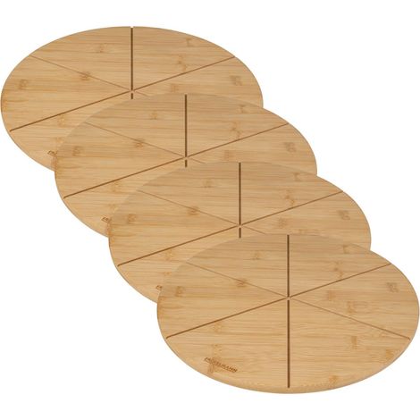 Ensemble de 4 Planches à pizza avec rainures de coupe, Ø 32 cm (1/5)