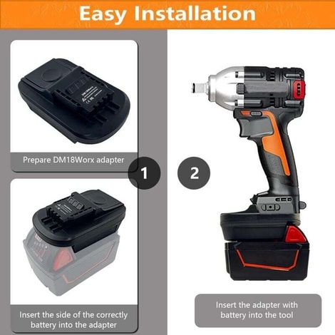Adaptateur de batterie pour outils électriques Worx 20 V à 4 broches, convertisseur pour Dewalt 20 V et batterie (1/3)