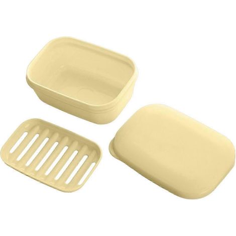 Porte-savon amovible avec couvercle, porte-savon, boîte de rangement pour savon, étui de voyage pour la randonnée, articles de toilette d'hôtel et de maison.-Yellow (1/5)