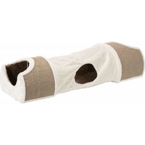Tunnel in peluche/sisal 110×30×38cm grigio chiaro/marrone (1/5)