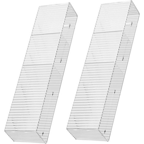 Lot de 2 organiseurs muraux de salle de bain en acrylique transparent avec 3 compartiments flottants pour chambre à coucher, étagères de salle de bain (1/5)
