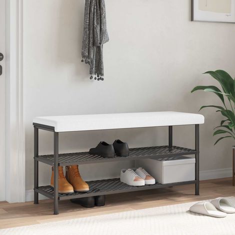 vidaXL Cojín de banco Tela Blanco Profundidad 35 cm (1/5)