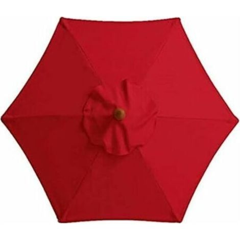 Housse De Rechange pour Parasol - 6 Baleines - 2 M/2,7 M/3 M - Imperméable - Anti-Ultraviolet - Tissu De Rechange (2.7M / 8.9Ft,Red)