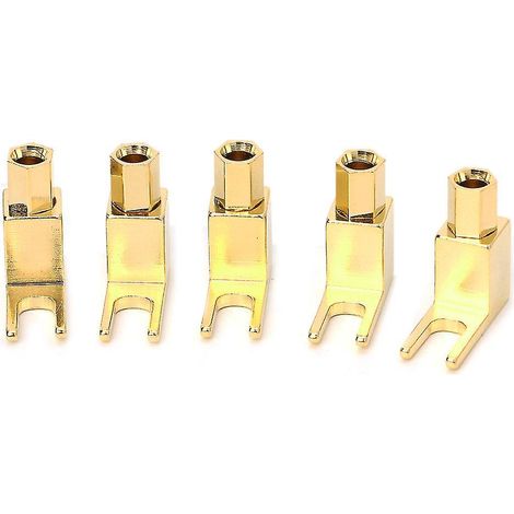 Lot de 5 adaptateurs banane vers fourche, connecteur de câble haut-parleur en Y, prise banane