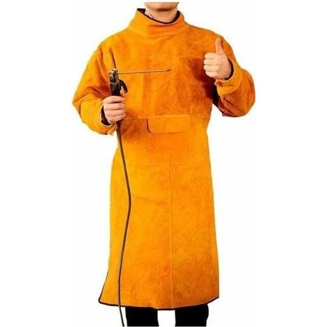 Lntyq – Apron of protection in leather of vache 41x21in – Flame and resistant to the splashes – Fit customized for soudeurs (1/5)