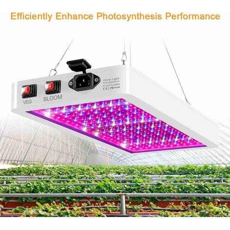 Lámpara LED de cultivo de 1000 W para plantas de interior, 216 LED de espectro completo para vegetación y floración, interruptor doble, resistente al agua IP65, lámpara colgante para plántulas, flores (1/4)