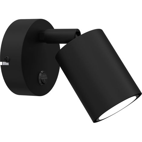 Applique murale orientable noire avec interrupteur GU10 8W Arden Luminex