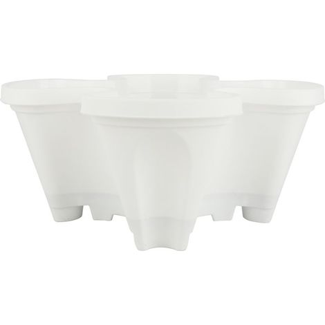 [Pot] Pot de Fleurs pour Fraises et Autres Plantes PP 35x35x15cm Blanc Stockable (1/4)