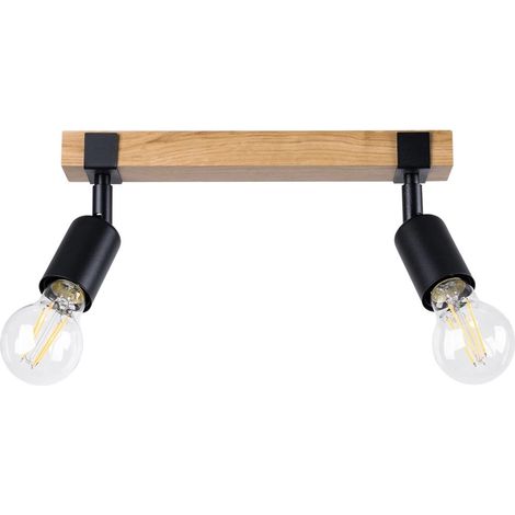 Regleta Nora negro, 2 luces (1/5)