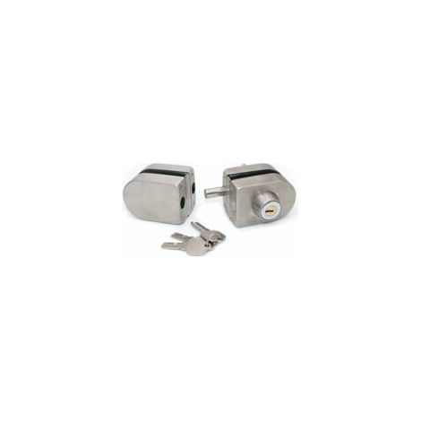 Serrure de porte en verre 304 – Acier inoxydable – Fixation sans perçage – Pour portes en verre 8-12 mm – Clé hexagonale incluse (1/5)