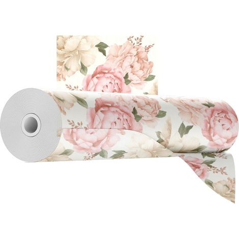 Papel pintado de flores rosas para pared, 10 m