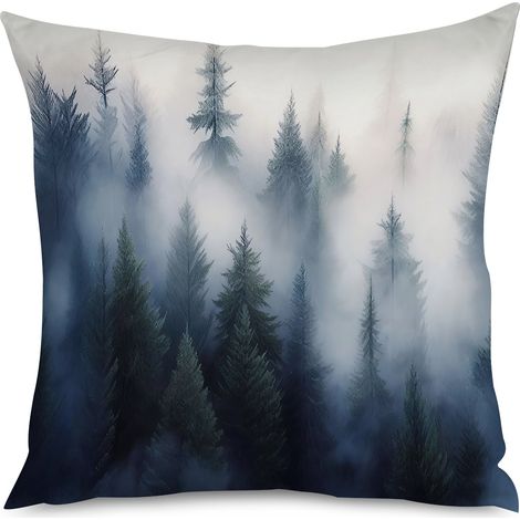 Housse de Coussin with motif forêt brumeuse, 60x60 cm, doux (1/5)