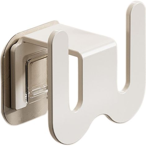 Perchero de zapatillas blanco de 2 piezas, de aproximadamente 7,6 cm x 5 cm, fabricado en aluminio, sin necesidad de taladrar, para colgar zapatillas y mantener ordenado el dormitorio o el baño.