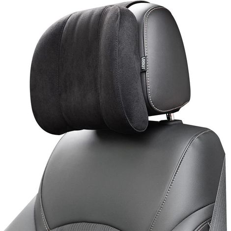 Auto Kopfstütze Nackenkissen aus Memory Schaum mit Wildlederbezug Schwarz (1/5)