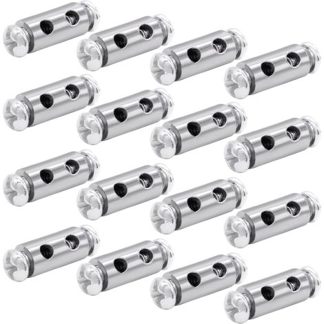 20 pcs Capped Cable Clamps, Steel Cable Clamps, Stainless Steel Cable Clamps, for Double Ended Steel Wire Cables, Stainless Steel Cable Tensioners with End Nuts for Curtain Lines, Clotheslines