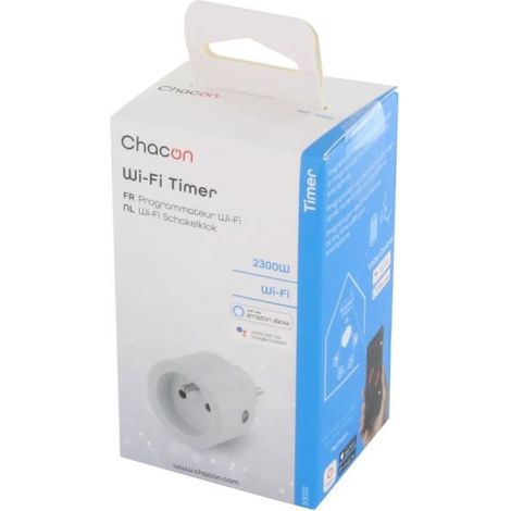 Prise WiFi mini On/Off 10A – Programmation via appli My Chacon – Minuterie programmable – Puissance max. 2300W – Installation facile (1/10)