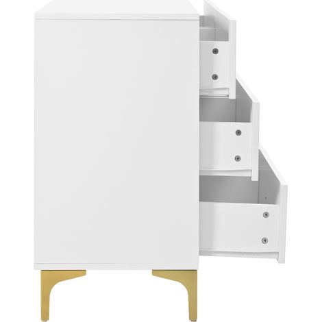 Comò a 6 cassetti bianco in MDF 120 x 40 x 76 cm (1/5)