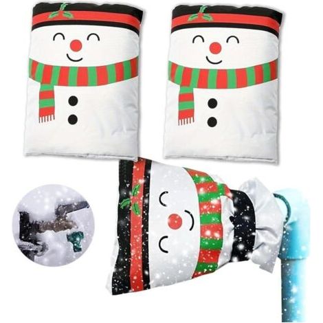 Pair Faucet Covers for Winter Freeze Protection, for Freeze Protection Outdoor Faucet Cover, Faucet Freeze Protector Reusable Insulated Faucet Covers Christmas Gloves Suitable for faucets 2PCS 15×21CM