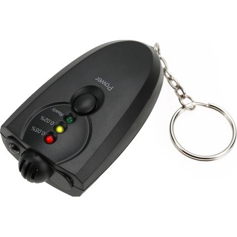 Testeur d'alcoolémie portable porte-clés LED avec fonction lampe torche noir (1/5)