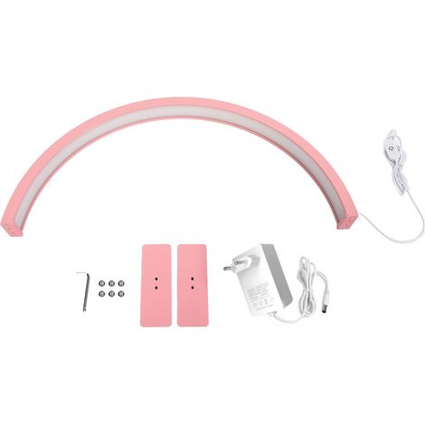 Lampe de beauté de bureau rose en forme de demi-lune 25W 3000K-6500K pour salon de beauté, lampe pour nail art, extension de cils, maquillage permanent, lumière LED simple et respectueuse des yeux, co (1/5)
