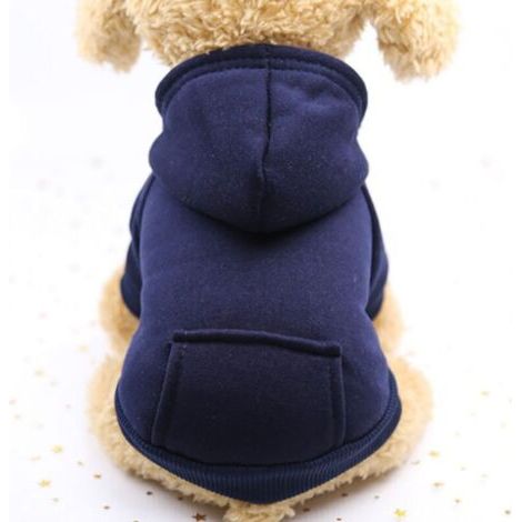 BUNTHAUS Sweat à Capuche pour Chat Vêtements pour Chien en Coton avec Manteau d'hiver et Poche extérieure,Pull de chien d'hiver pull à de Noël (Bleu,S) (1/4)